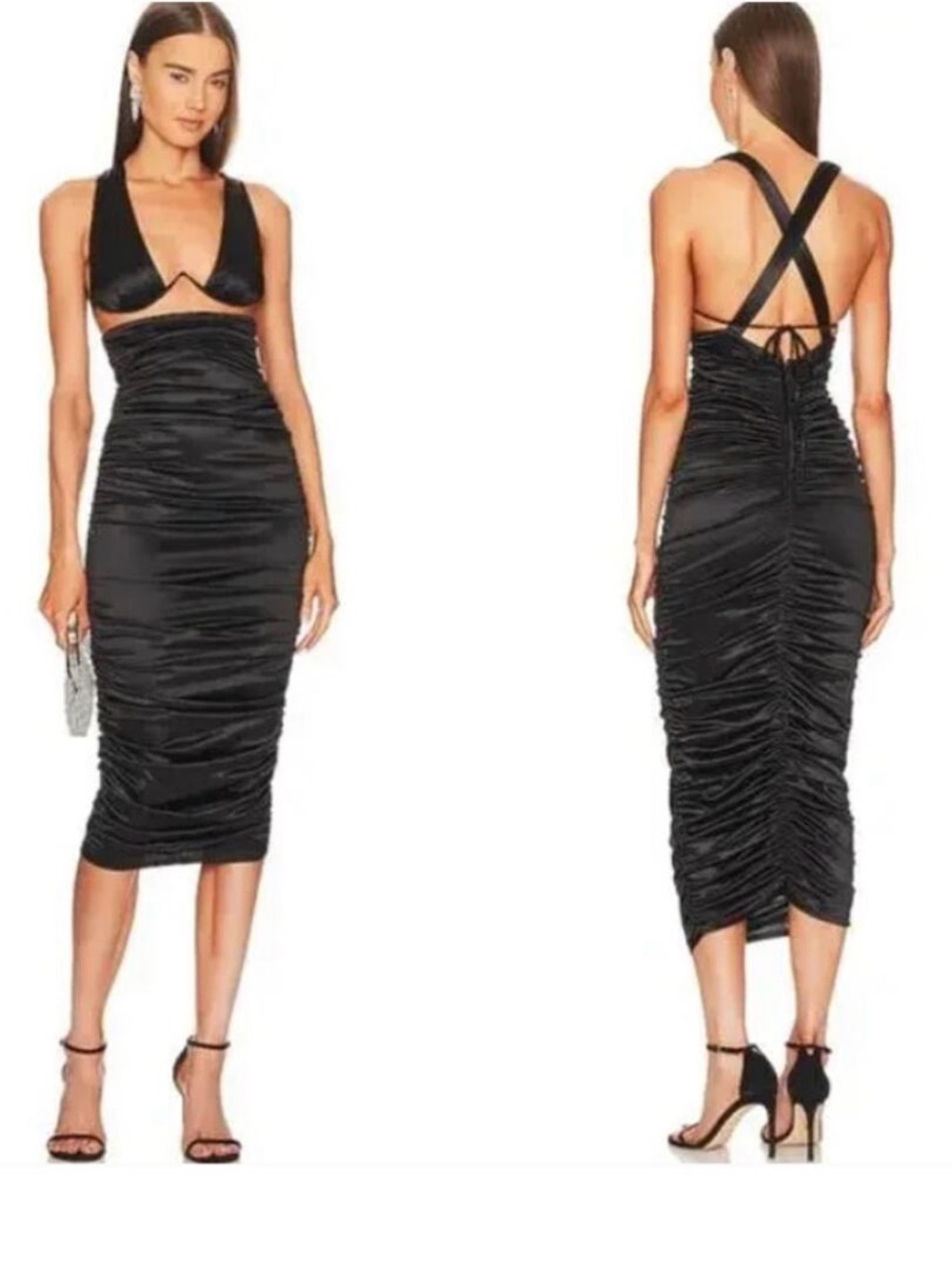 Michael Costello X Revolve Marta Midi Dress in Black Women’s Large